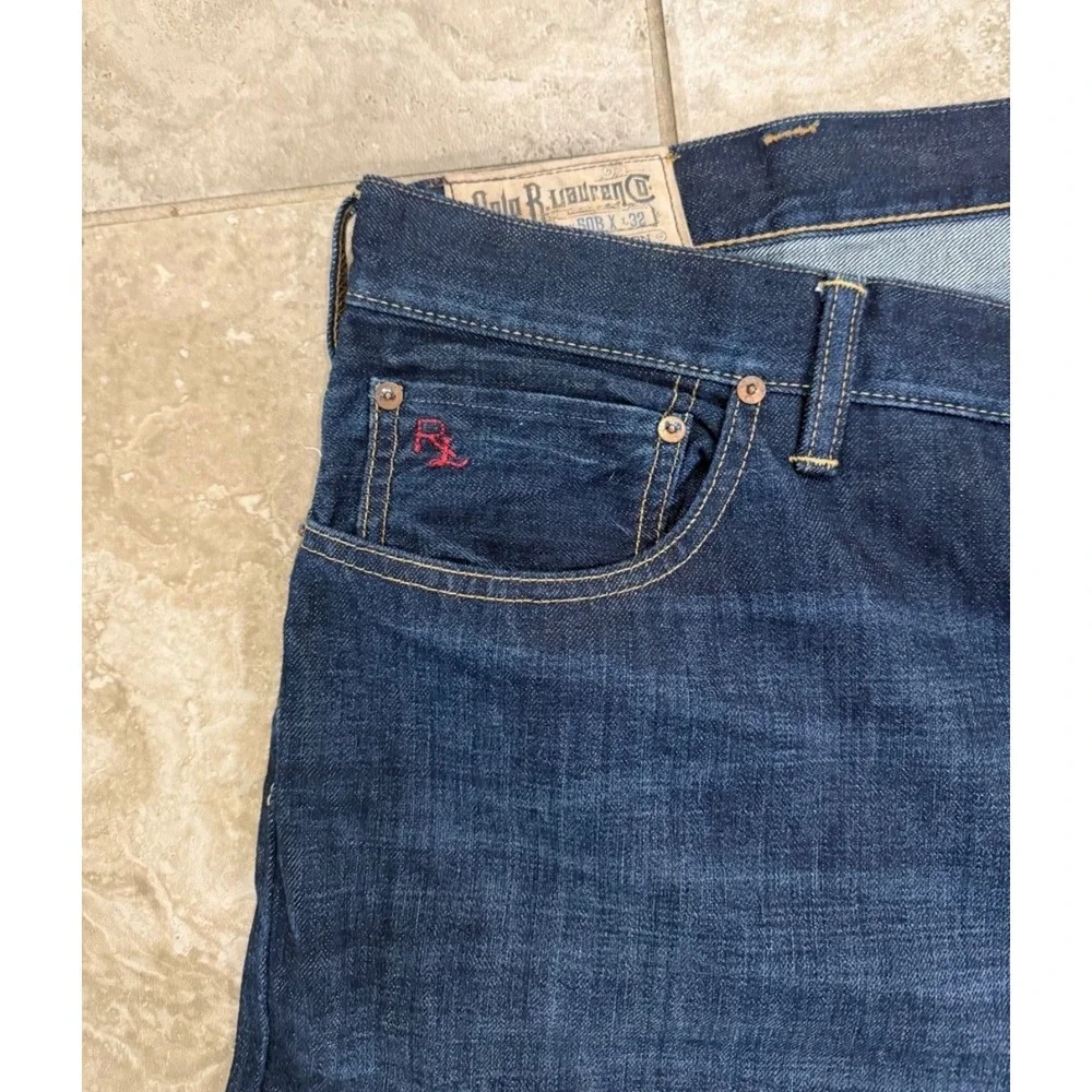 Polo Ralph Lauren Mens Big & Tall 50B x 32 Dark Wash Indigo Denim‎ Jeans
